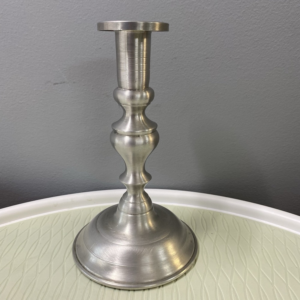 Vintage Woodbury Pewter Colonial Candle Holder Votives Tapers- 7" Tall,Base=4.5"